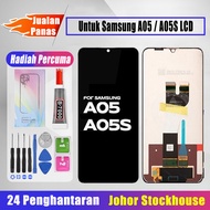 Techparts Original LCD Untuk Samsung Galaxy A05 / A05S LCD + Bahagian skrin + Set pemutar skru percu