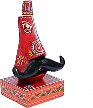 Handmade Real Wooden Nose Shaped Spectacle Specs Eyeglass Holder Stand with Mustache