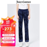 JUICY COUTURE 橘滋2023春秋新款时尚运动直筒微喇阔腿天鹅绒长裤 藏青 s