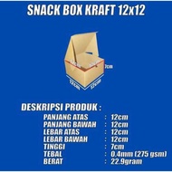 Kraft Snack Box 12 cm x 12 cm @ 100 pcs