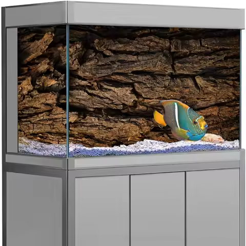 3D Effect Black Rock Aquarium Vinyl Background Poster HD Rock Stone Self Adhesive Fish Tank Wallpape