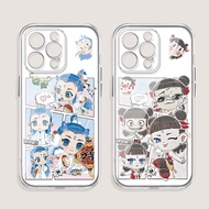 Q version Nezha Transparent shell Phone Case for Samsung A52 A53 A54 A55 A33 A34 A35 A36 5G A42 A50 
