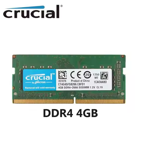 Crucial Memoria Ram DDR4 Notebook 8GB(2X4GB) 2133MHz 2400MHz 2666MHz SODIMM Memory PC-17000 19200 21