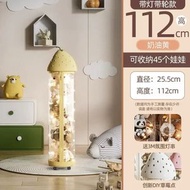 毛絨玩具娃娃收納桶透明pet玩偶收納圓柱形娃娃桶置 物桶帶蓋