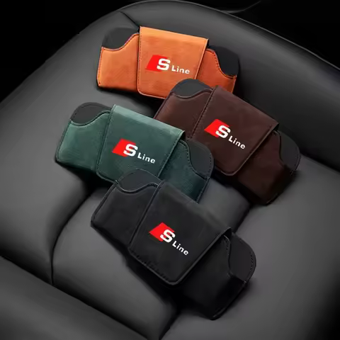 Car Sun Visor Suede Leather Glasses Case Sunglasses Clips For Audi Sline Quattro A1 A3 A4 A5 A6 A7 A