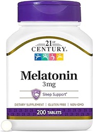 21st Century Melatonin 3 mg Tablets, 200 Count