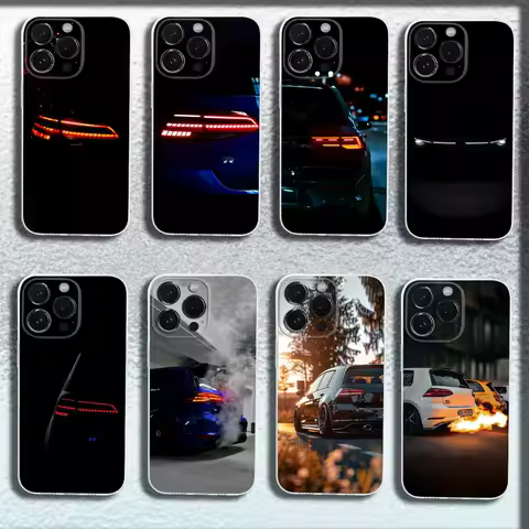 CAR G-Golf MK 7 GTI Phone Case For iPhone 16,15,14,13,12,11 Plus,Pro,Max,XR,XS,X,Plus,SE,Mini Transp