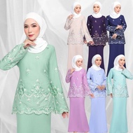 ❂SIZE S-XL BAJU KURUNG MODEN SULAM LACE CANTIK BRIDESMAID BABYBLUE DUSTYGREEN PURPLE LAVENDER NUDE GREY TEAGREEN NAVY♀