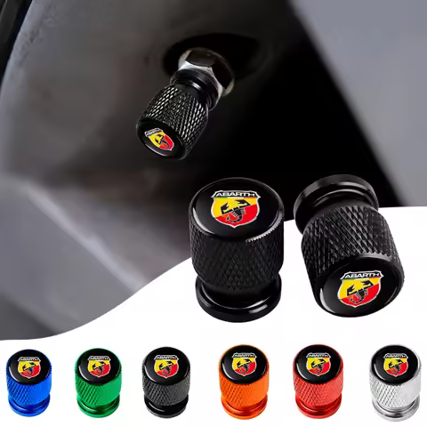 4Pcs 3D Metal Tire Valve Caps Car Tyre Air Stems Cover For FIAT Abarth 500 Tipo FR Panda Argo Freemo