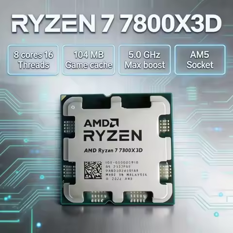 AMD 8 Core 16 Thread Ryzen 7 7800X3D R7 7800X3D 5nm 96MB L3 Cache 3D VCache AM5 DDR5 Desktop Gaming 