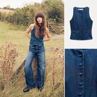 2025 Autumn New Style Denim Style Lining Buttoned Denim Vest6164197