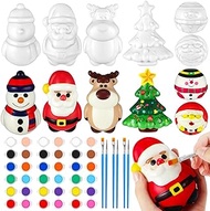 Poen 12 Packs Christmas Squishy Toys DIY Soft Slow Rising Squishy Toys Squishy DIY Craft for Kids Xmas Painting Crafts Party Favors Supplies