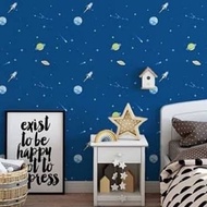 Wallpaper Plafon & Dinding Awan Planet Pesawat Biru Tua Muda Ceiling Plastik GH144 GH001 GH141 CY110
