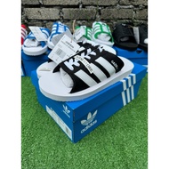 ADIDAS GAZELLE BEACH HITAM PUTIH SELIPAR KASUT