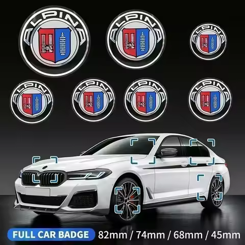 For ALPINA modified front and rear car logo cover 68mm wheel hub cover logo center cover steering wh