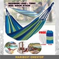 Rainbow Hammock Outdoor Canvas Fabric Camping Striped Hammocks Tree Swing Hanging Bed Chair Buaian G