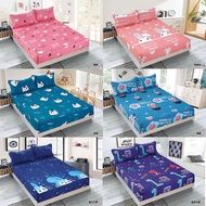 Bedsheet 6 Ft. 3 Pcs. Mattress Cover Bedspread Corner Guard 360 Bed Cartoon Pattern