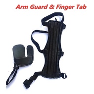 Archery Arm Forearm Guard Finger Tabs Protector Set