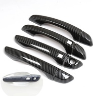 Carbon Fiber Chrome Car Door Handle Cover Sticker Accessories For Peugeot 508 508sw 508RXH 2012 2013