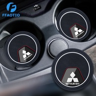 FFAOTIO Silicone Car Coaster Non Slip Mat Car Interior Accessories For Mitsubishi Outlander Attrage 