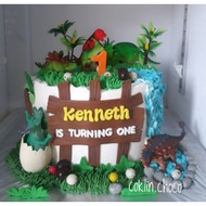 kue ulang tahun dinosaurus/ kue ultah dinosaurus/dino cake / cake - brownies diameter 26