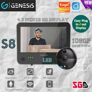 👁Smart Doorbell👁 GENESIS S8 TUYA Smart Life 4.3 Inches 1080P Wifi Videao Doorbell Viewer 6000mAh Lon