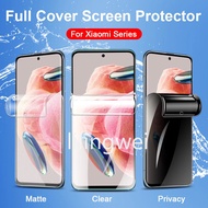 Xiaomi Mi Redmi Note 13 12 11 10 Pro 11S 10S ( Anti Spy film or Matte Soft Film or Clear Soft film) Full Cover Hydrogel Film Screen Protector Film
