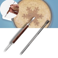 Latte Art Etching Pen Barista Pen Latte Art Needle Rosewood Handle