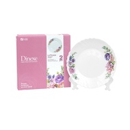 Felli Dinexe 8" Opal Glass Dessert Side Plate Set (2 Pcs) - La Rossa