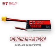 BTLIPO LiPo แบตเตอรี่ ปลั๊ก XT60 สำหรับ RC รถ รถบรรทุก เฮลิคอปเตอร์ 1300mah 2S 7.4V 25C Lipo Battery