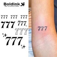 Non-Permanent Tattoo Technology, Angel Number 7 Inspired Design Tattoo, Lucky Number, Waterproof & L