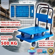 MGG Furniture Folding Trolley Goods Trolley 500 KG Load Capacity Steel Iron Silent Wheel List Practi