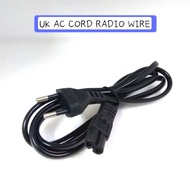 Cable AC UK 2 Pin Plug To EU 2 Prong Power Cord Radio,CD Wire (1.5M)