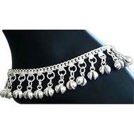 Traditional Belly Dance Ghungroo Anklet with Jingling Bells Silver