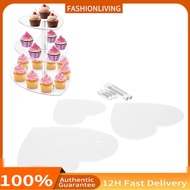Cupcake Display Holder  Heart Shape Transparent Stand 3 Tier Acrylic for Birthday