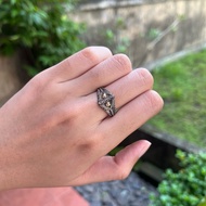 925 Silver Gold Bun Ring