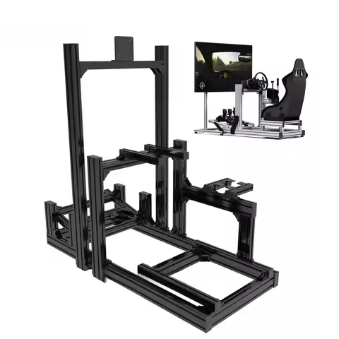 Custom Silver Black Aluminum 4080 DIY Gaming Seat Sim Racing emulator Assembly Kit Sim Rig Sim Racin