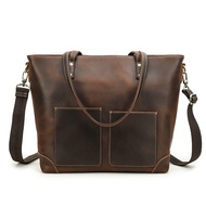 New store openingCONTACTS Men Handbag Luxury Genuine Leather Shoulder Bag Designer Travel Handle Tot