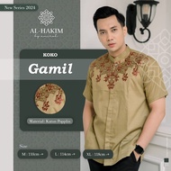 KEMEJA The Newest Koko GAMIL Koko Kurta Shirt For Adult Men Short Sleeve Combination Of Premium Embroidery Latest Batik And Eid 2024 original [Sale] AlHakim
