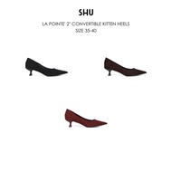 SHU LA POINTE' 2" CONVERTIBLE KITTEN HEELS - FWSM9255 SUEDE RUST 40