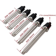 2 "Tri-Clamp (od64) 220V SUS304ทั้งหมดไฟฟ้า Immersion Water heating ELEMENT Tube Heater 3/3.75/4.5/6