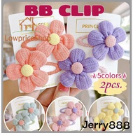Jerry888 2PCS Flower Hair Clip Simple BB Clips Hairpins Cute Fashion Hair Accessories