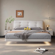 Bed Suspended Suspended Solid Wood Master Bedroom Simple Modern Window 2024 High-End Side Double Lea