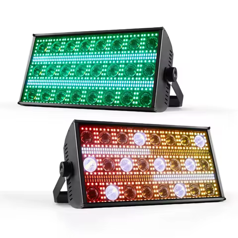 300W Beam&Strobe RGBW 4in1 48 Partition LED Strobe Light 24PCS 8000K DMX Super Bright Dj Wash Bar St