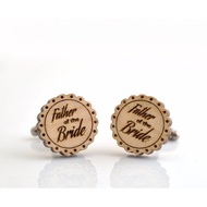 KEMEJA CUFFLINK CUFFLINKS FRENCH CUFF SHIRT BUTTON CUFF WOOD LASER ENGRAVABLE CUSTOM CUFFLINKS