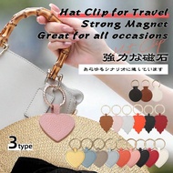 1/2/3pcs Travel Bag Cap Clip, Kawaii, With Heart-Shaped Leather Cap Clip, Hanging On Bags, Handbags,
