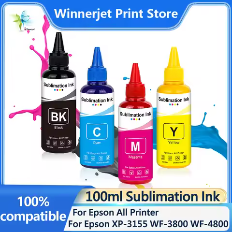 Winnerjet 100ml Sublimation Ink For Epson All Printer XP-3155 WF-3800 WF-4800 SC-F100 F170 F570 ET-1