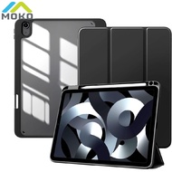 MOKO Case for iPad Air 6th Gen 2024/iPad Air 5th Gen 2022/iPad Air 4th 10.9 Inch Clear Transparent Back Shell Slim Stand Protective Shockproof Smart Cover Shockproof Smart