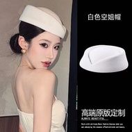 Mũ Beret Đen Kiểu Pháp Cho Nữ Mũ Thủy Thủ Cao Cấp Mũ Lễ Tân Mũ Tròn Cổ Điển Mũ Trang Trí Tiệc Sinh N