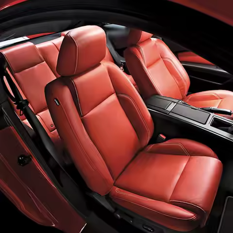 Motoptes Custom Fit for Mustang Car Seat Covers Full Set Middle Genuine Leather for Ford 2012-2014 M